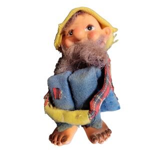 Vtg Hillbilly Hobo Knee Hugger Pixie Elf Shelf Sitter Ornament FLAWS